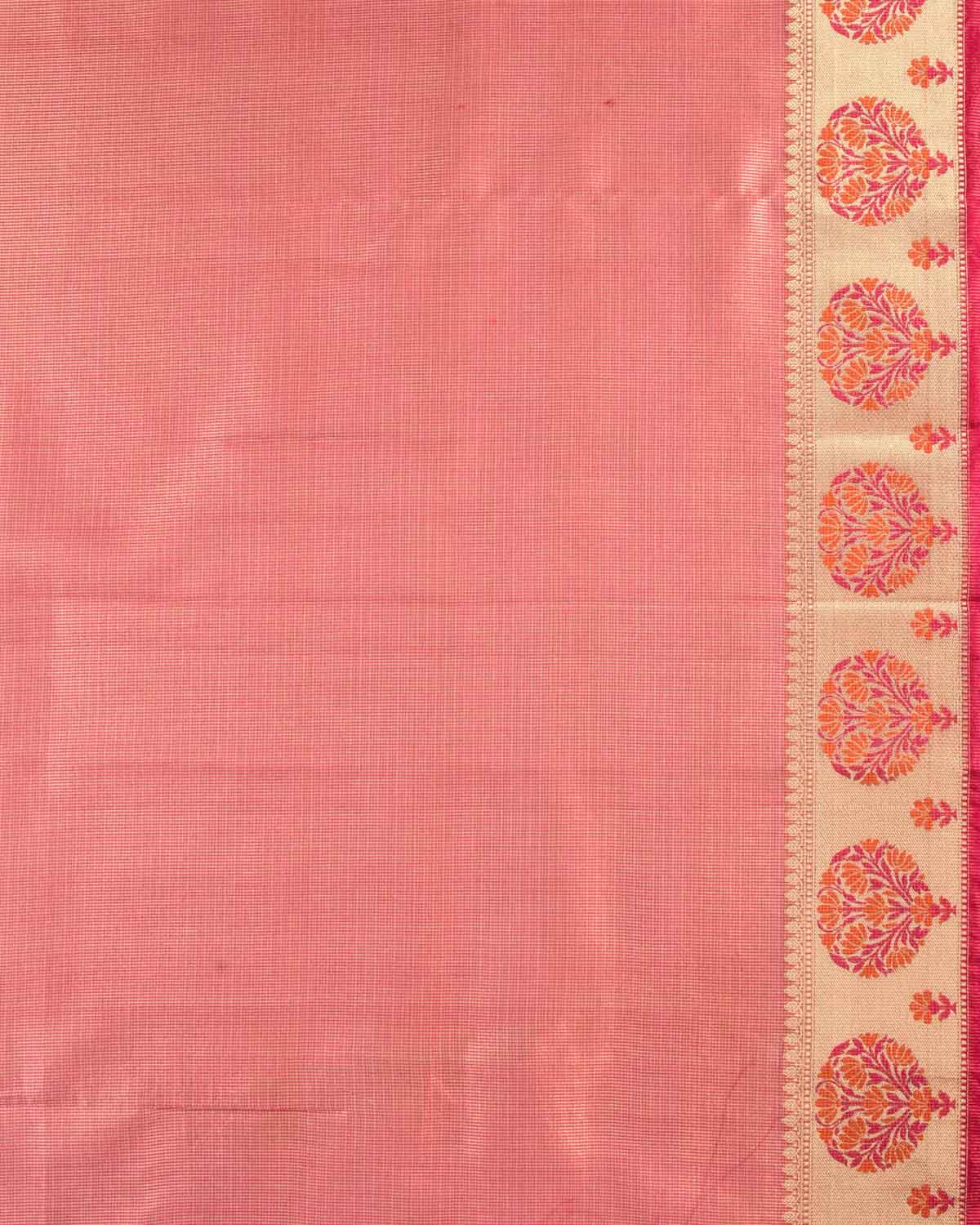 Cream Banarasi Kota Zari Check Cutwork Brocade Woven Art Cotton Silk Saree - By HolyWeaves, Benares