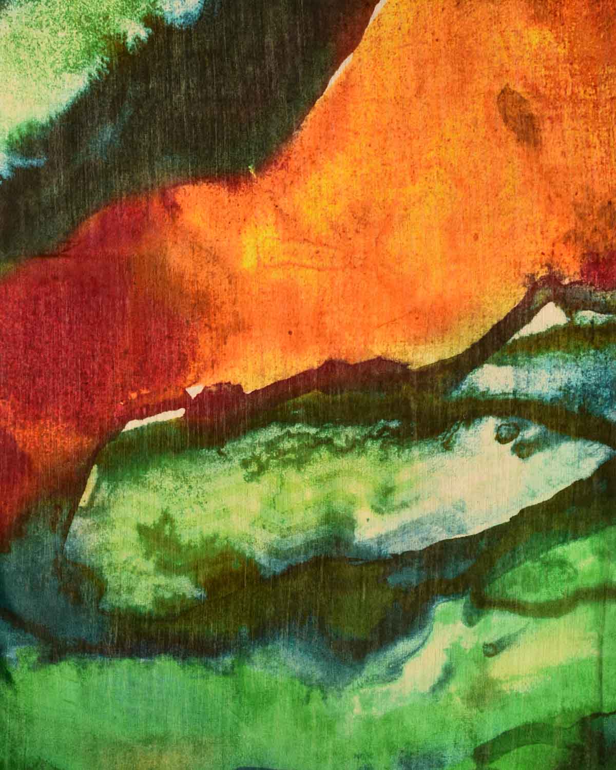 Green Shaded Digital Printed Woven Munga Silk Saree-HolyWeaves