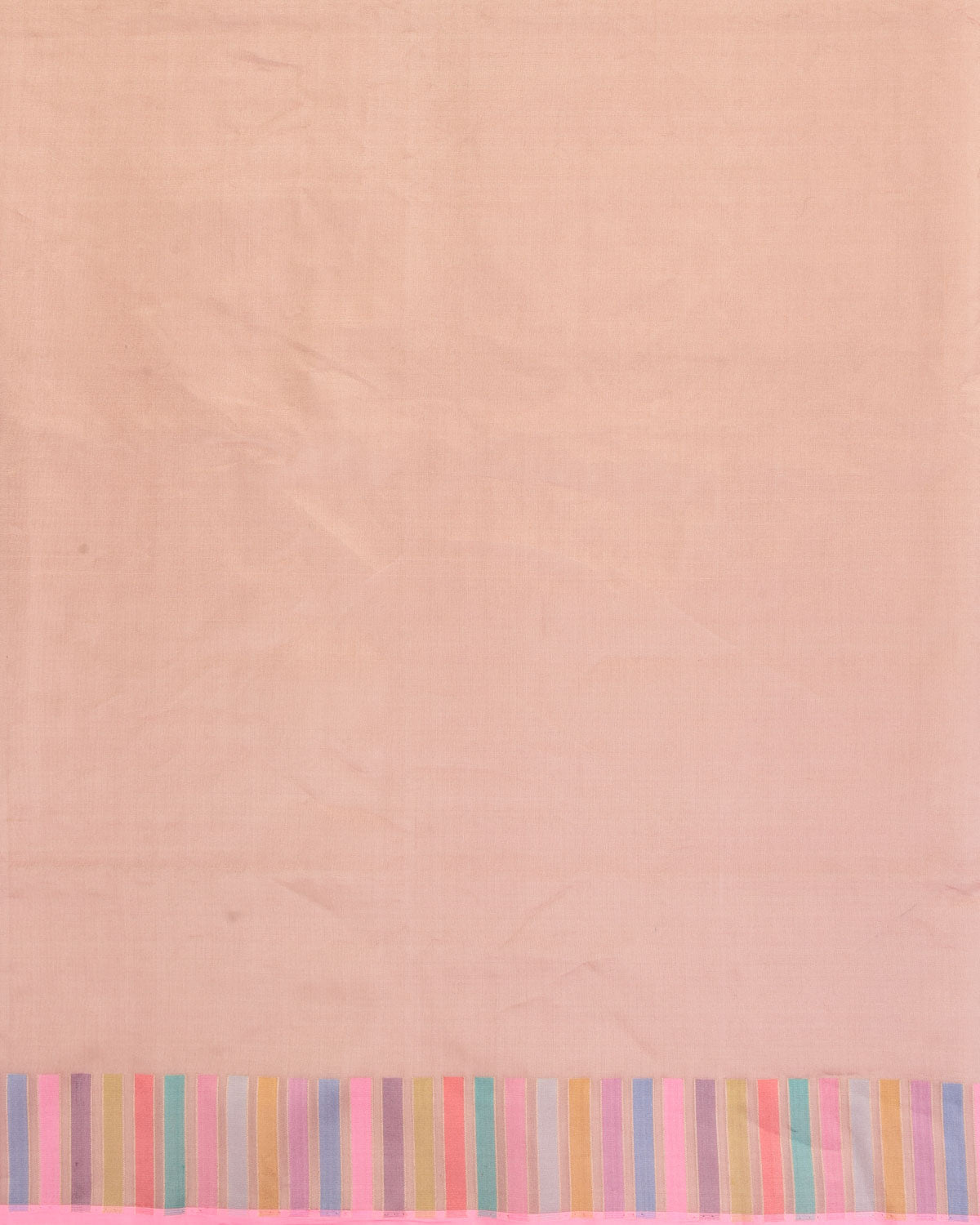 Metallic Pink Banarasi Multi-Color Exotic Piano Stripes Kadhuan Brocade Handwoven Kora Tissue Saree-HolyWeaves