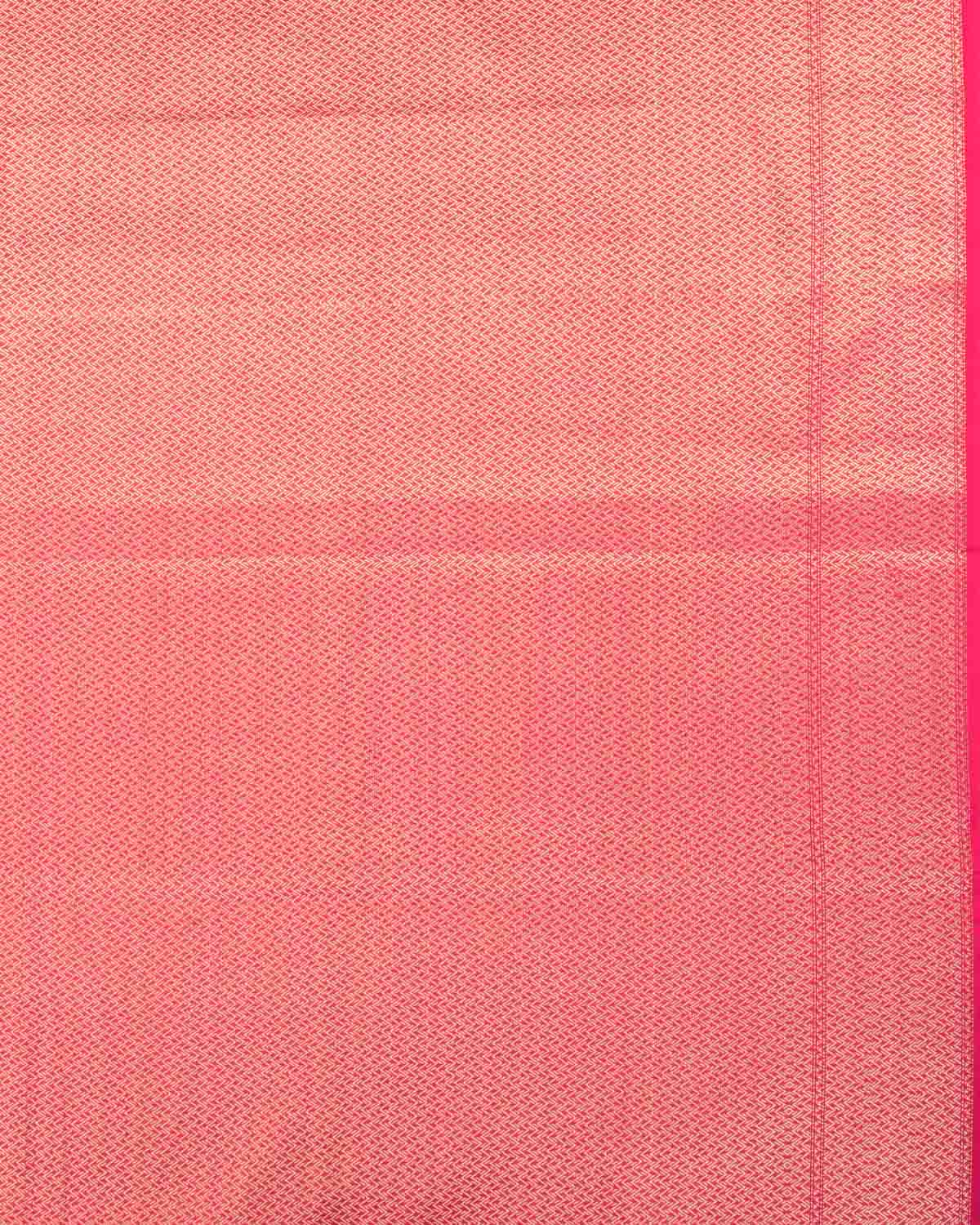 Rani Pink Banarasi Gold Zari & Resham Buti Cutwork Brocade Woven Art Cotton Silk Saree-HolyWeaves