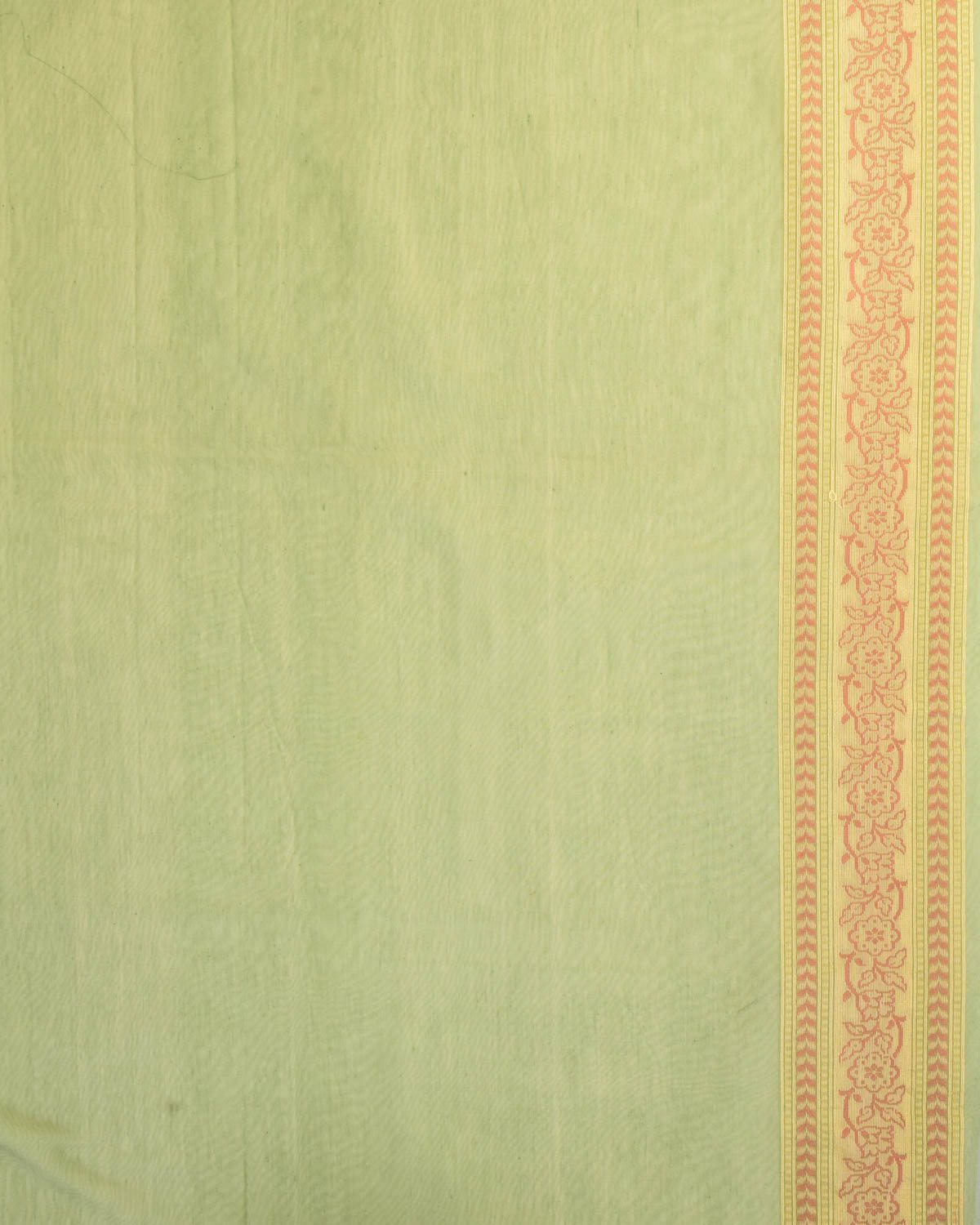 Matte Green Banarasi Alfi Diagonal Stripes Cutwork Brocade Woven Art Cotton Silk Saree-HolyWeaves