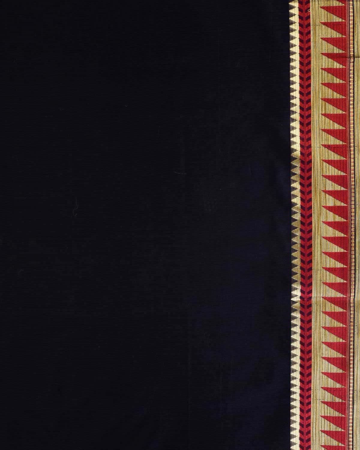 Navy Blue Banarasi Geometric Buta Cutwork Brocade Woven Art Cotton Silk Saree-HolyWeaves