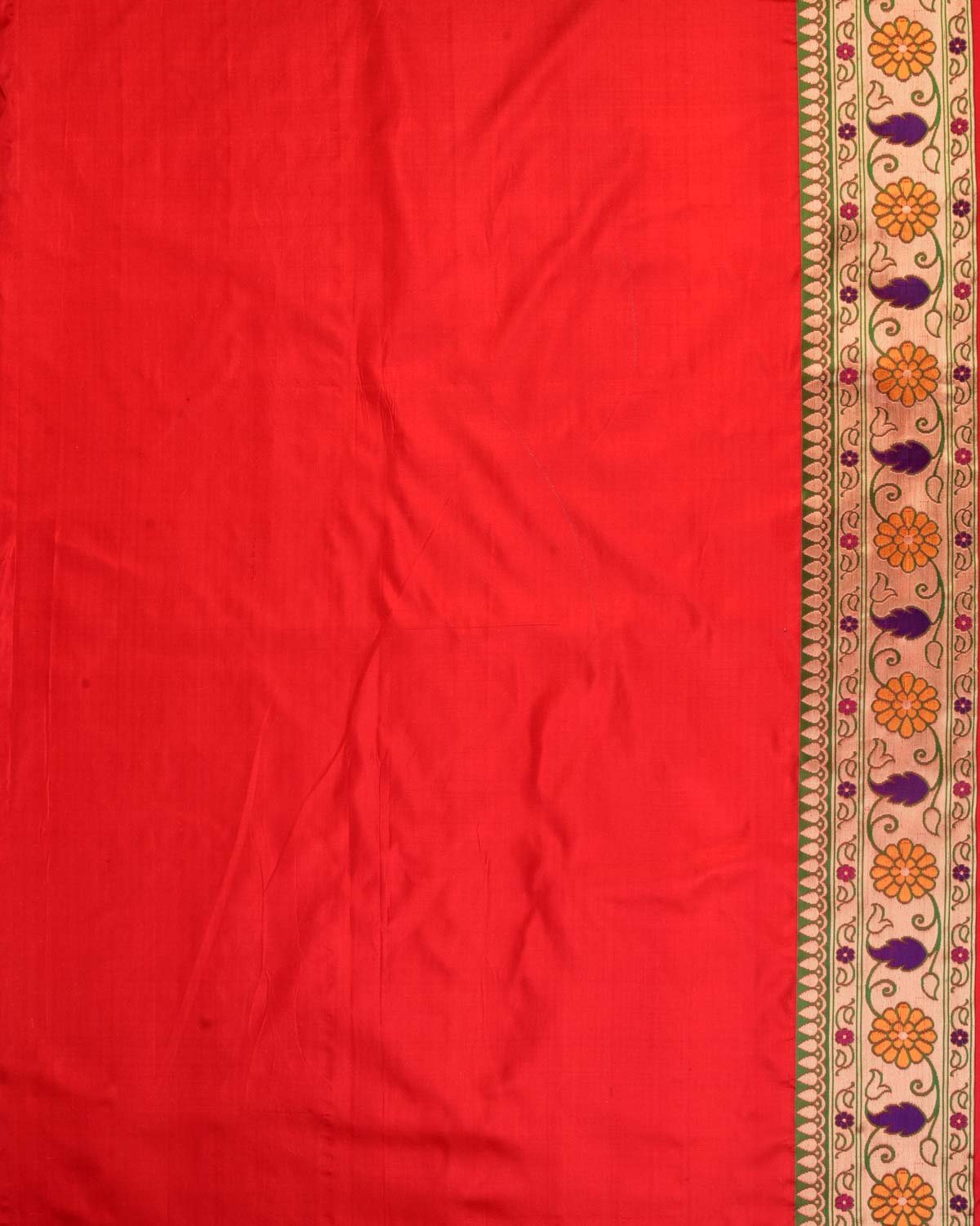 Bridal Red Banarasi Gold Zari & Multi-color Resham Patola Cutwork Brocade Handwoven Katan Silk Saree-HolyWeaves