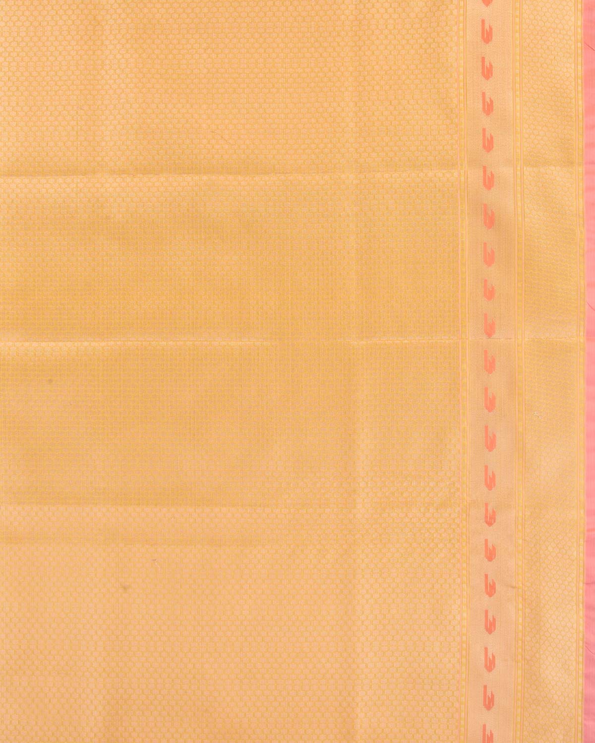 Yellow Banarasi Gold Zari Polka Buti & Meenekari Palla Cutwork Brocade Woven Art Kora Silk Saree-HolyWeaves