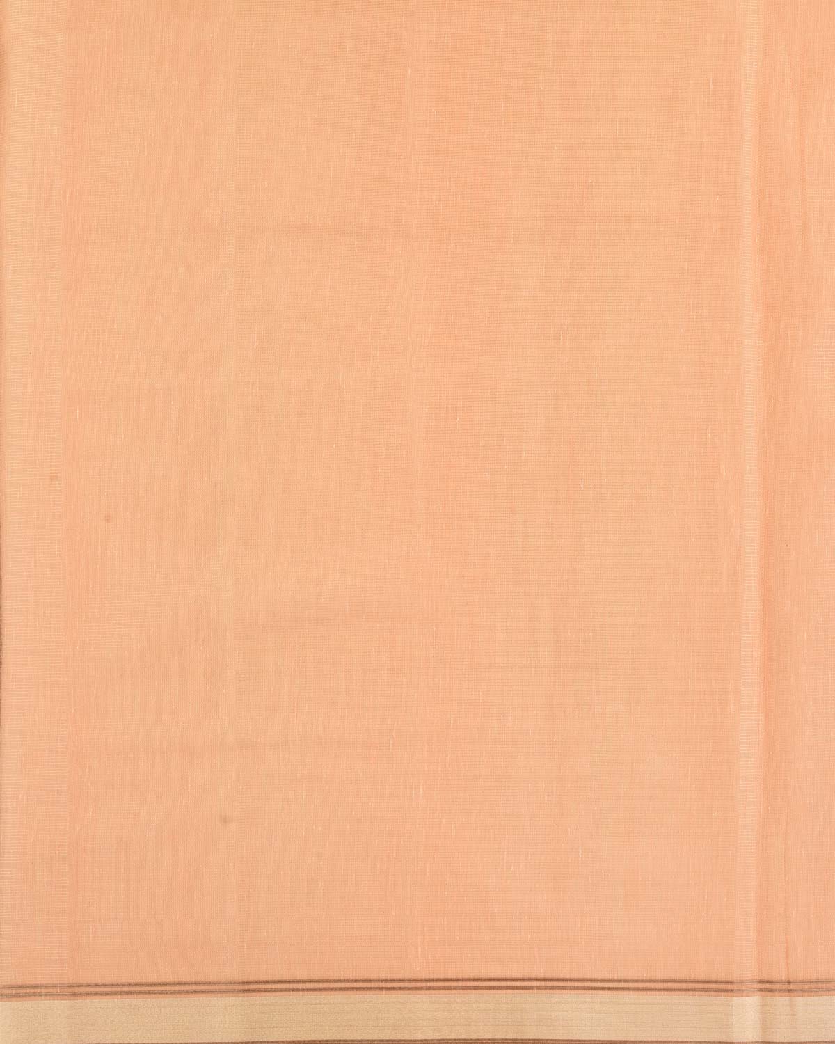 Metallic Peach Banarasi Dual Zari Border Brocade Woven Art Cotton Tissue Saree-HolyWeaves