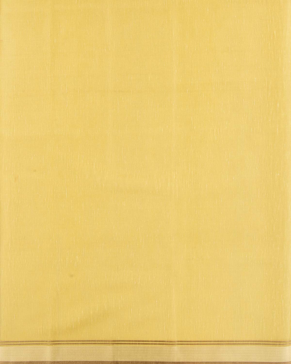 Metallic Yellow Banarasi Dual Zari Border Brocade Woven Art Cotton Tissue Saree-HolyWeaves