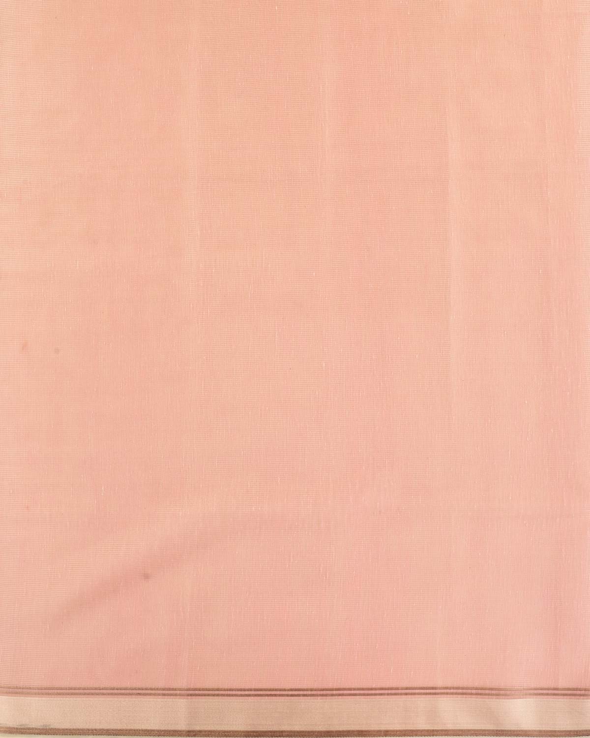 Metallic Pink Banarasi Dual Zari Border Brocade Woven Art Cotton Tissue Saree-HolyWeaves