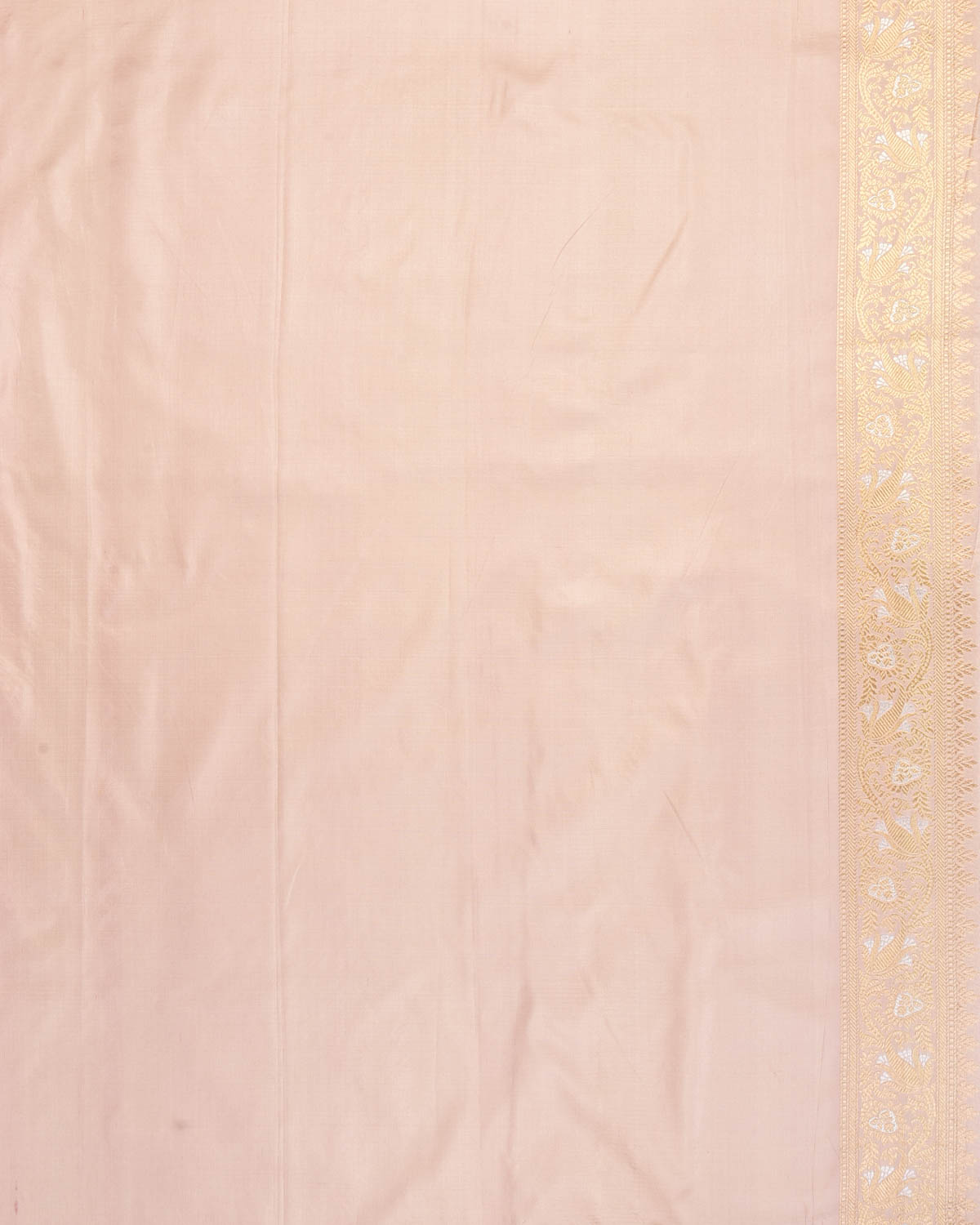 Peach Banarasi Gold Zari & Meenekaari Jangla Cutwork Brocade Handwoven Katan Silk Saree-HolyWeaves