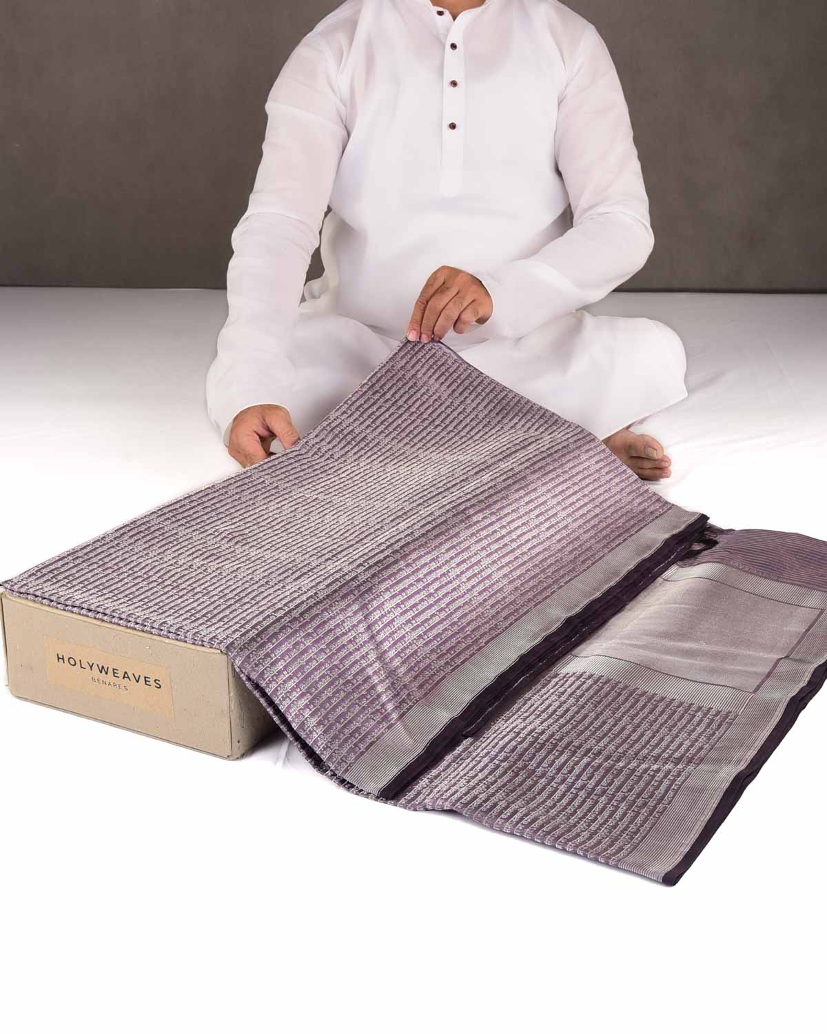 Shot Mauve Zari Geeta Shlok 2.47 Brocade Handwoven Katan Silk Banarasi Saree-HolyWeaves