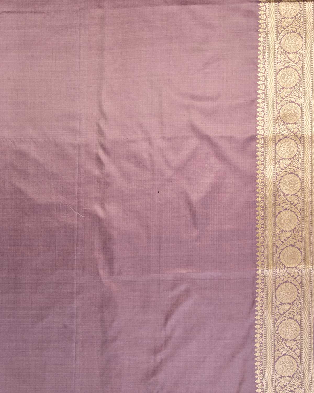 English Lavender Banarasi Hold Zari Jangla Cutwork Brocade Handwoven Katan Silk Saree-HolyWeaves