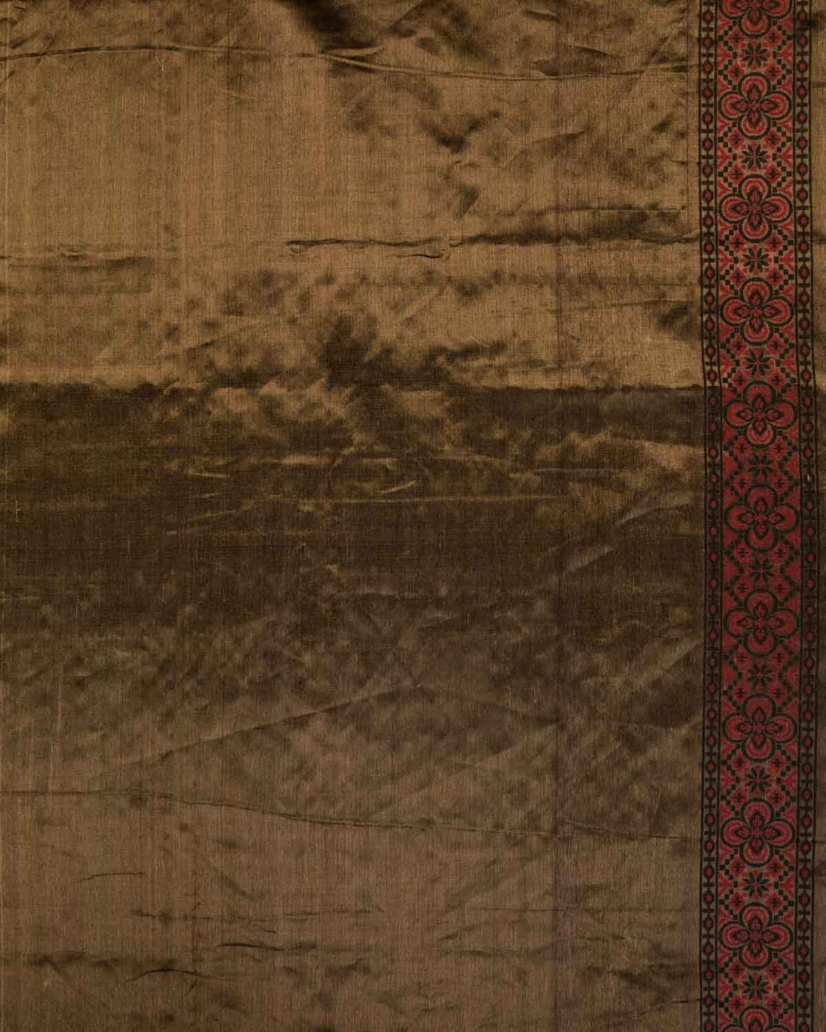 Metallic Black Banarasi Red & Black Butis Cutwork Brocade Woven Cotton Tissue Saree-HolyWeaves