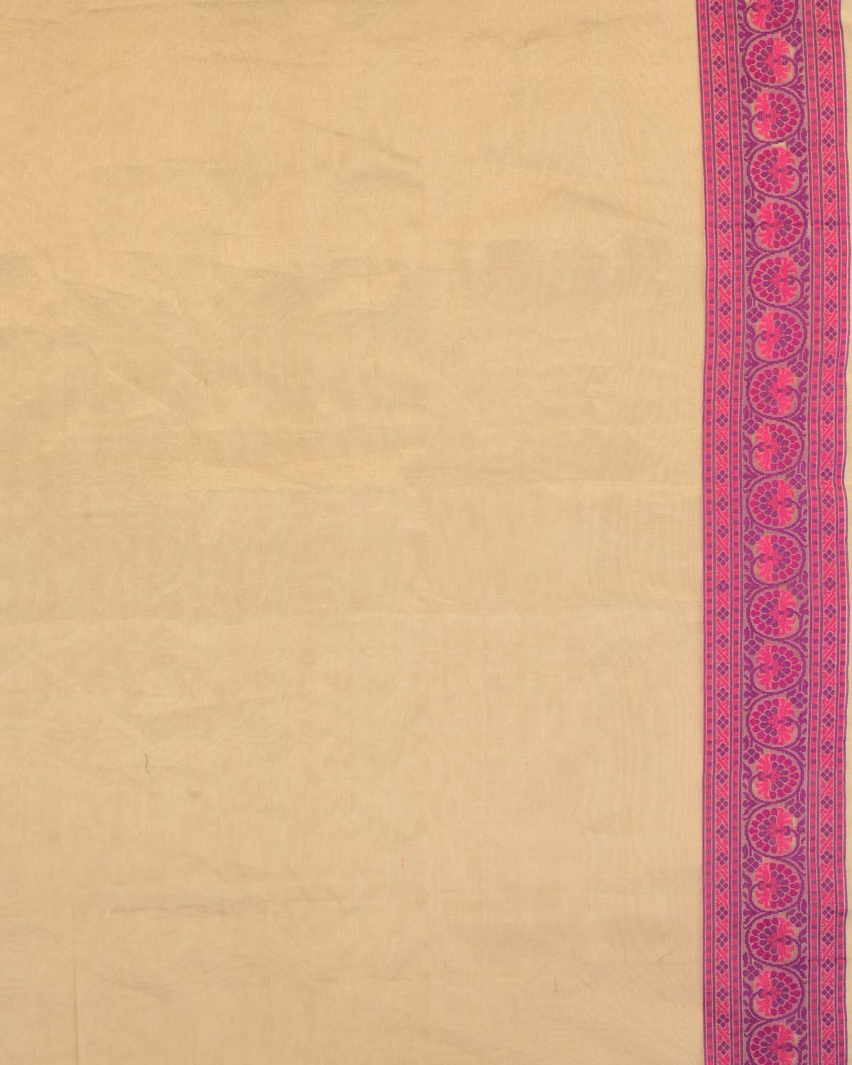 Pink On Metallic Gold Banarasi Paisley Leaf Buta Cutwork Brocade Woven Art Cotton Tissue Saree-HolyWeaves