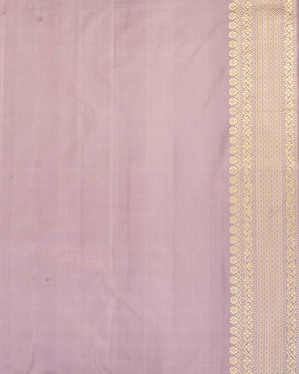 Lavender Banarasi Gold & Silver Zari Kadhuan Brocade Handwoven Katan Silk Saree-HolyWeaves