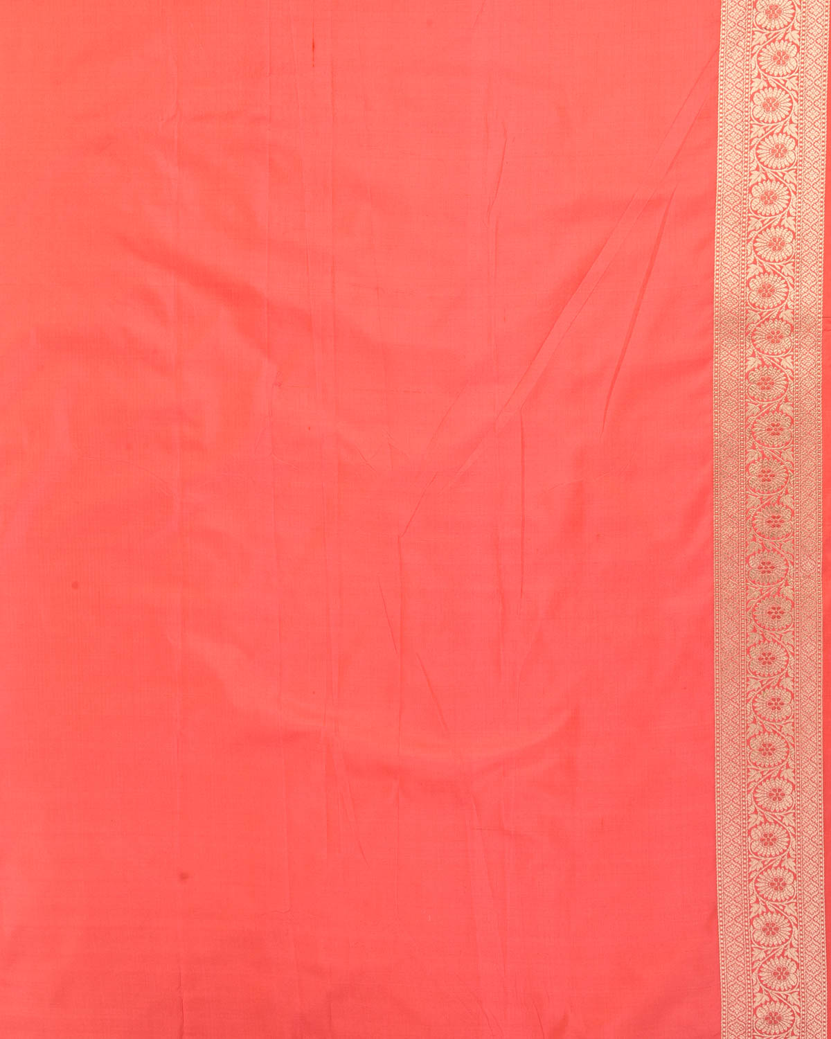 Salmon Pink Banarasi Gold & Meenekari Jaal Cutwork Brocade Handwoven Katan Silk Saree-HolyWeaves