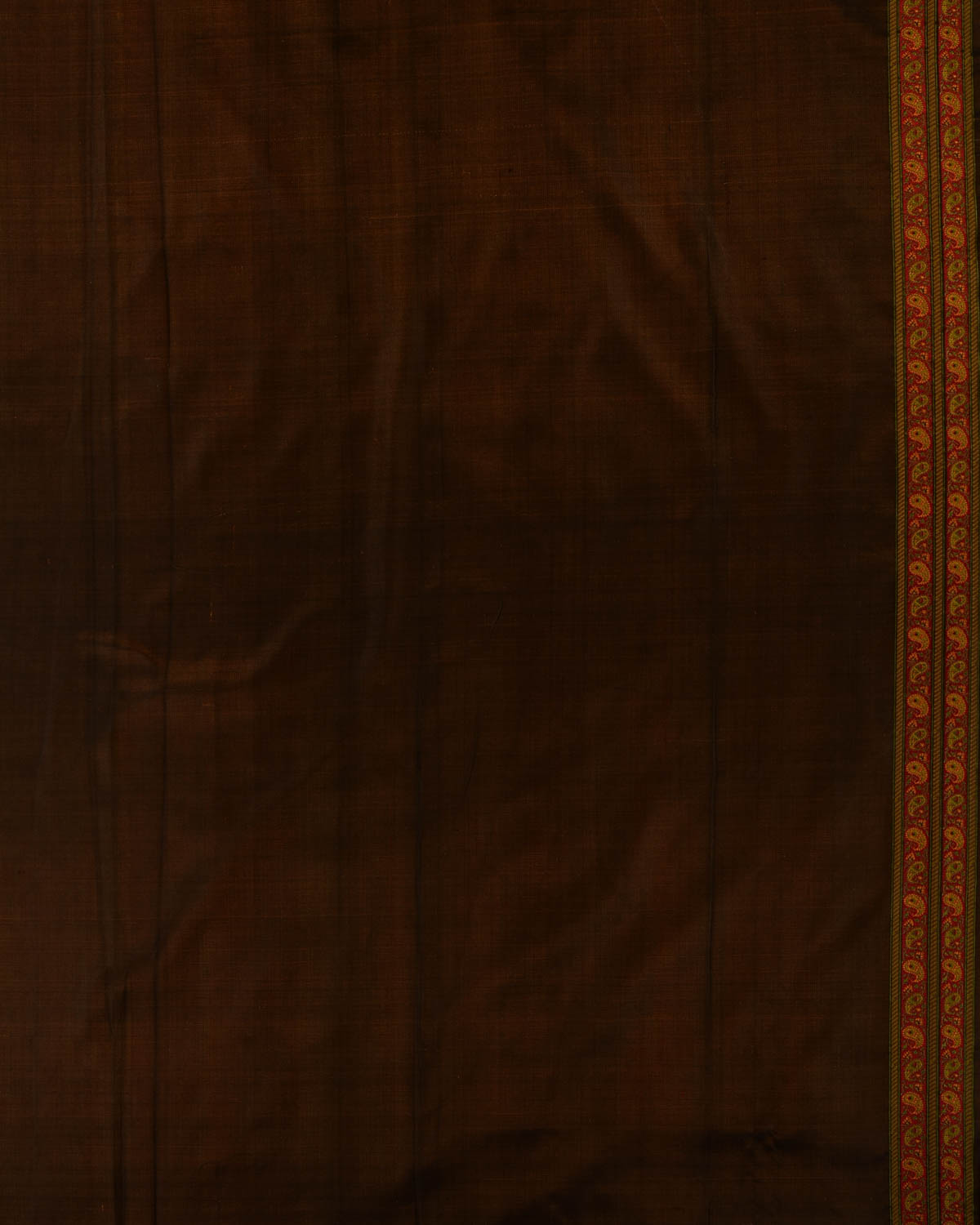 Black Banarasi Tehri Paisley Ektara Jamawar Handwoven Katan Silk Saree-HolyWeaves