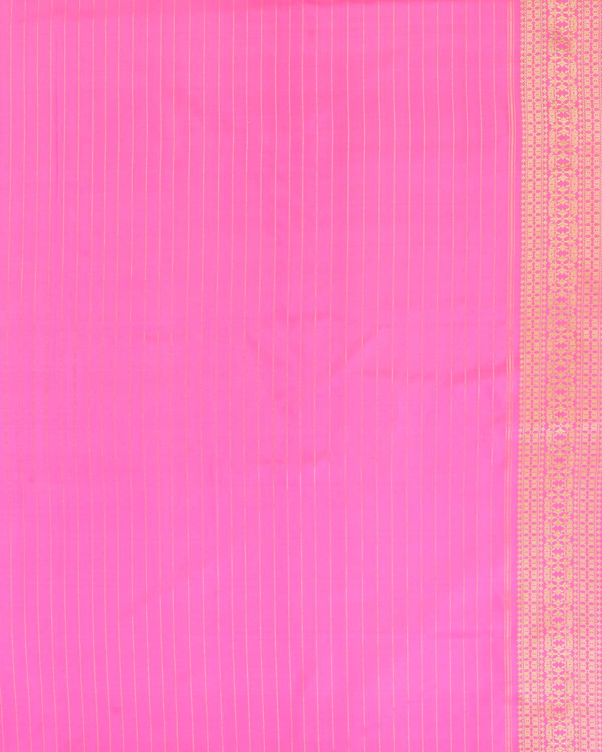 Pink Banarasi Gold Zari Horses Buta Brocade Handwoven Katan Silk Saree-HolyWeaves