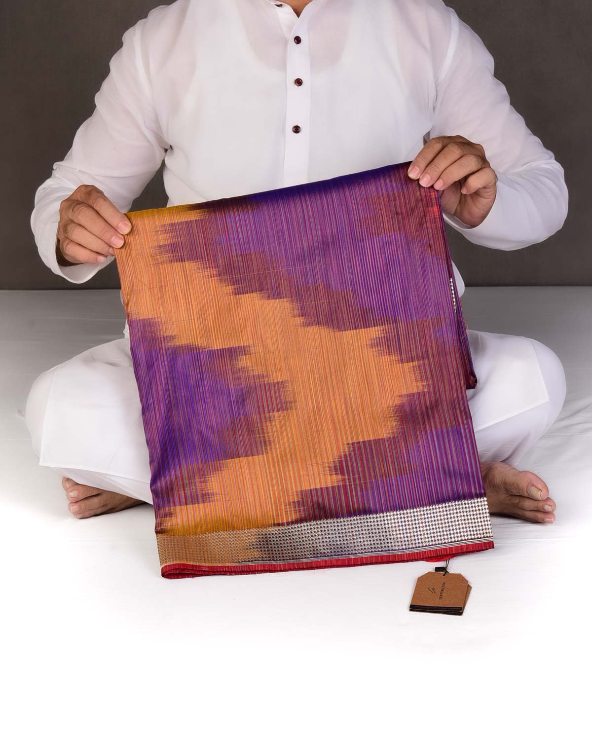 Rainbow Multi-color Kadhuan Brocade Handwoven Katan Silk Banarasi Saree-HolyWeaves