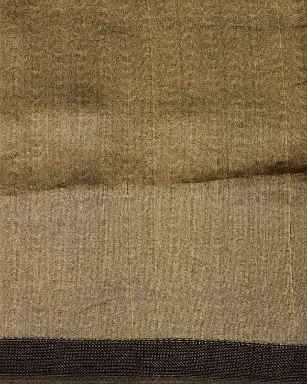 Metallic Gold WATERMARK Illusion Waves Tanchoi Handwoven Kora Tissue Banarasi Saree