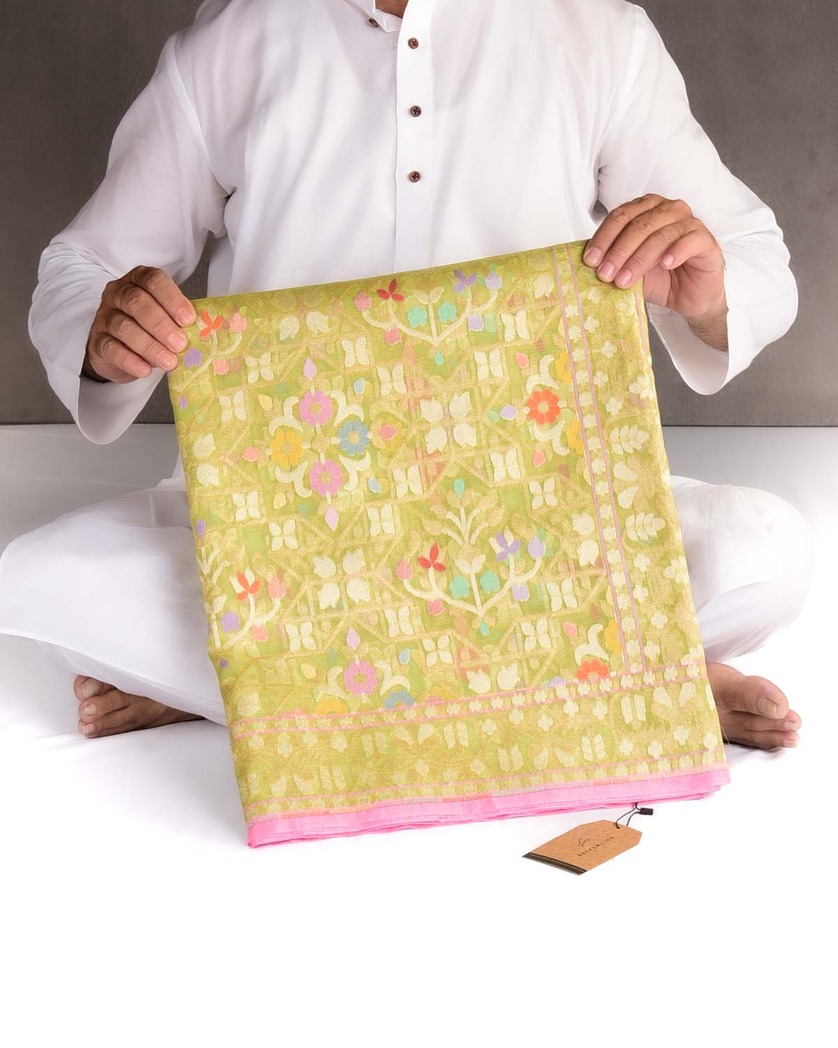 Green Sona Rupa Zari and Meenekari Paudi Cutwork Brocade Handwoven Kora Silk Banarasi Saree
