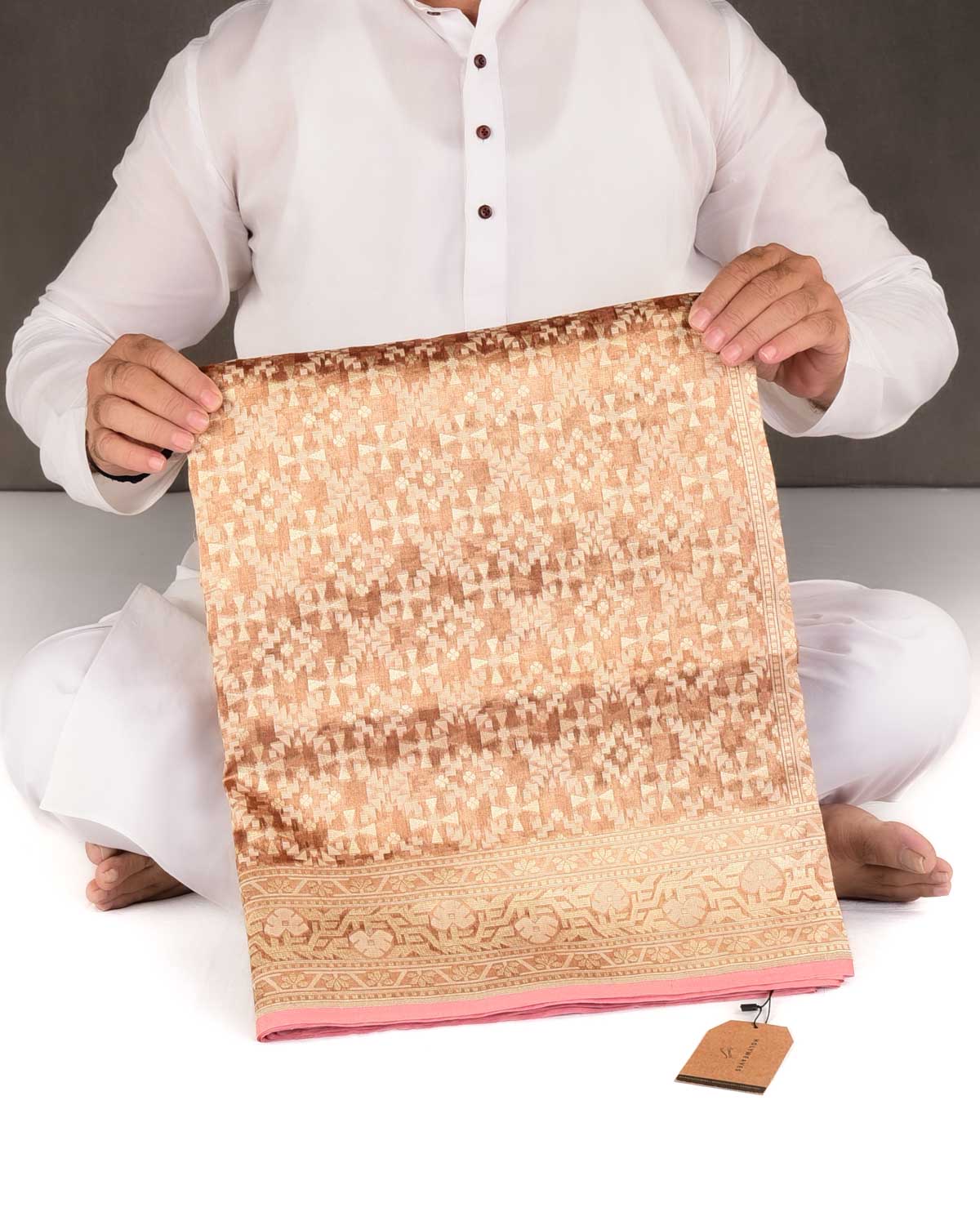 Metallic Maroon Gold Zari & Resham Patola Cutwork Brocade Woven Kora Tissue Banarasi Saree
