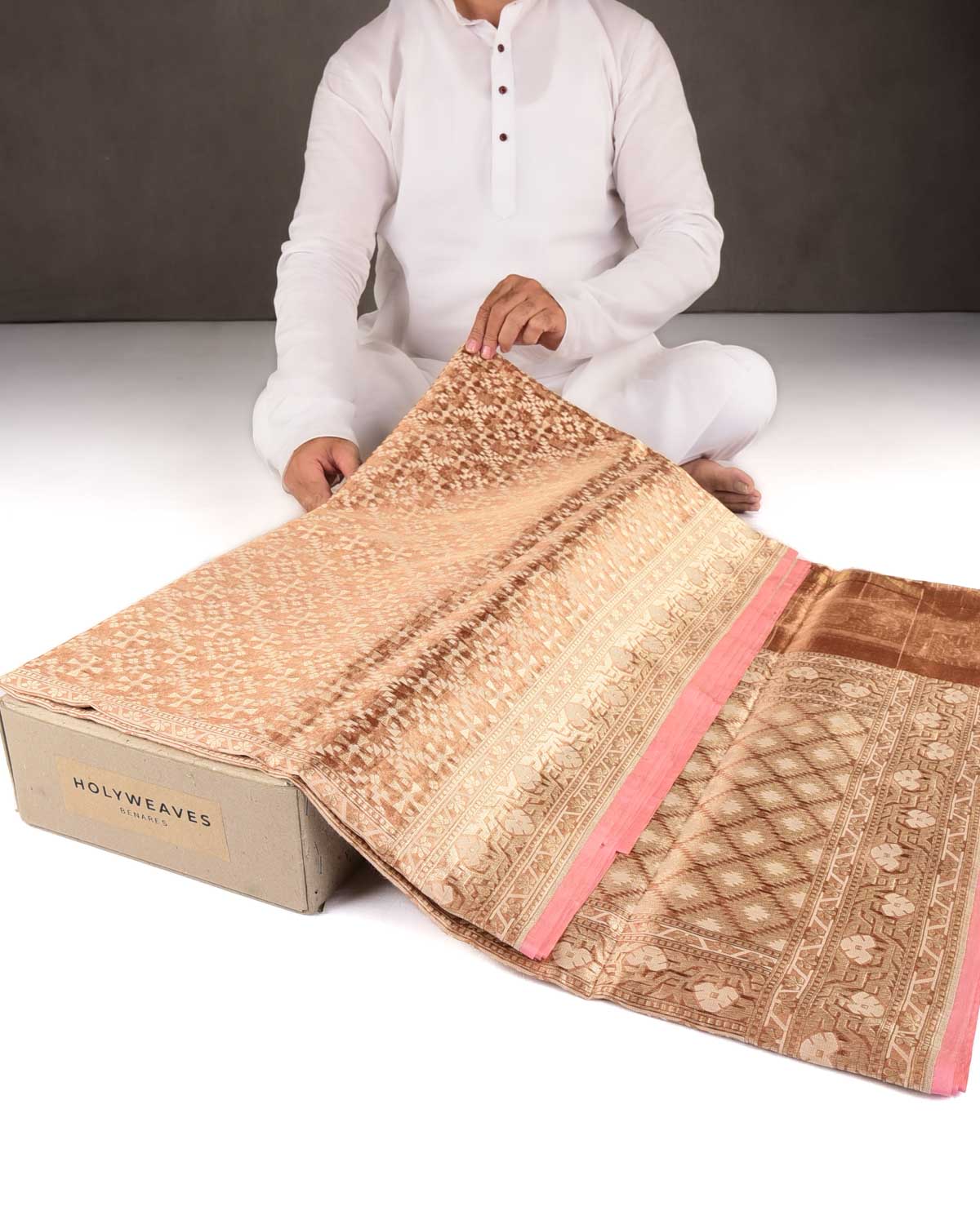 Metallic Maroon Gold Zari & Resham Patola Cutwork Brocade Woven Kora Tissue Banarasi Saree