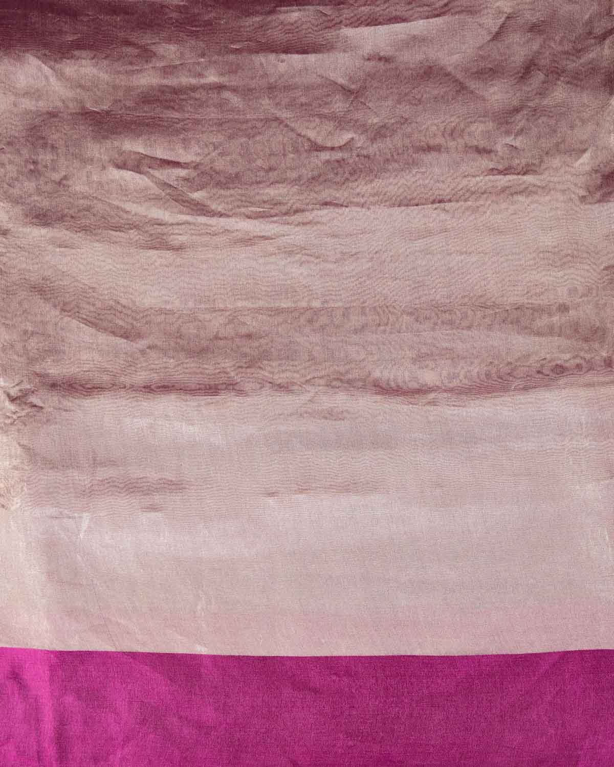 Purple Woven Kora Tissue Banarasi Saree with Satin Border-HolyWeaves