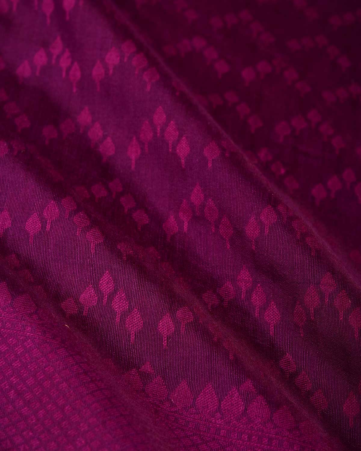 Purple Self Buti Cutwork Brocade Woven Art Cotton Silk Banarasi Saree-HolyWeaves