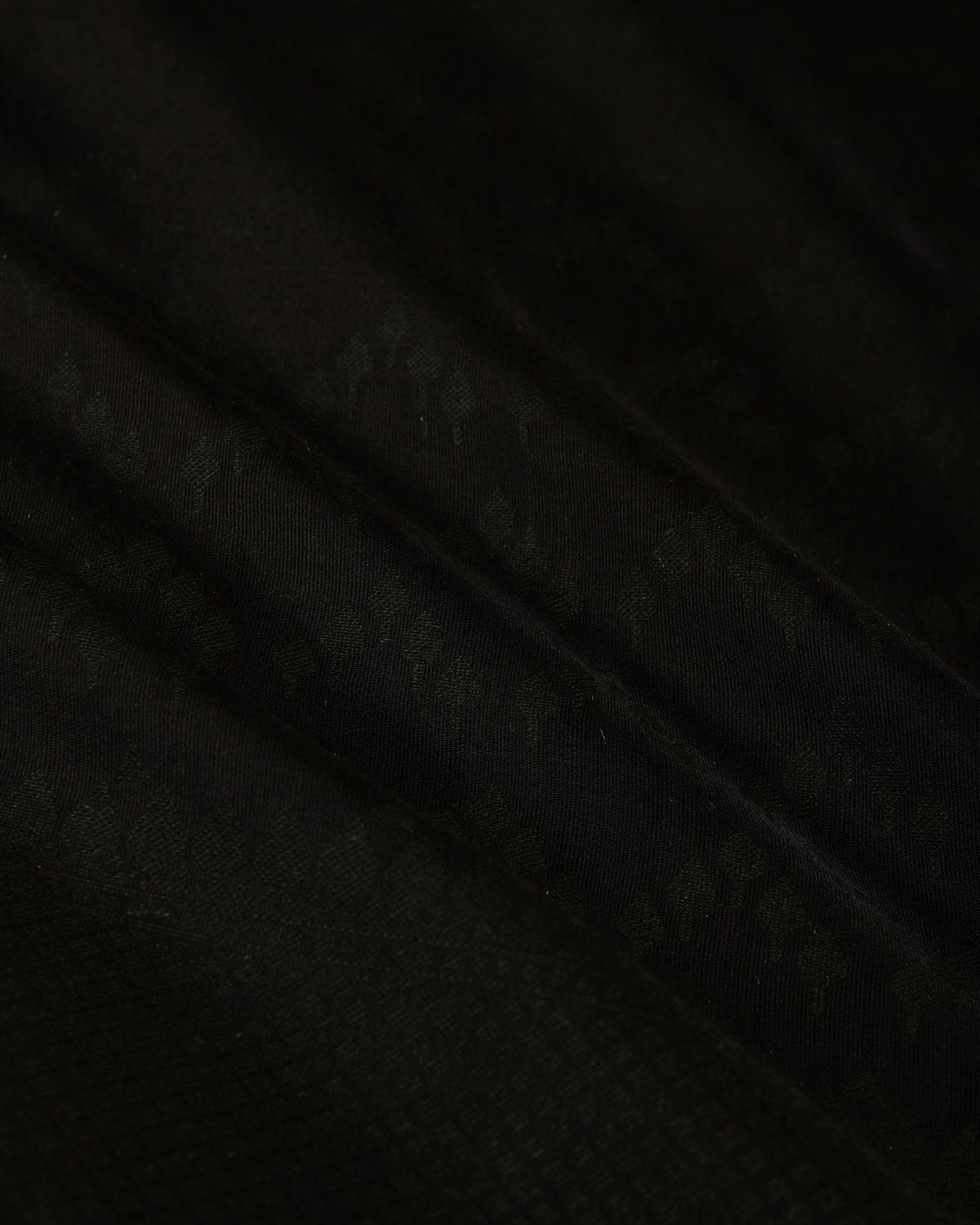 Black Self Buti Cutwork Brocade Woven Art Cotton Silk Banarasi Saree-HolyWeaves