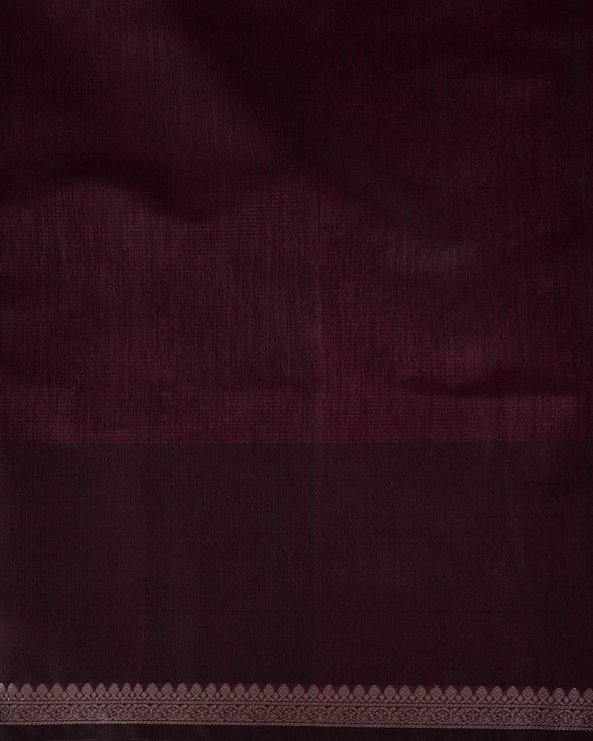 Textured Maroon Gold Zari Border Pallu Cutwork Brocade Woven Poly Dupion Banarasi Saree
