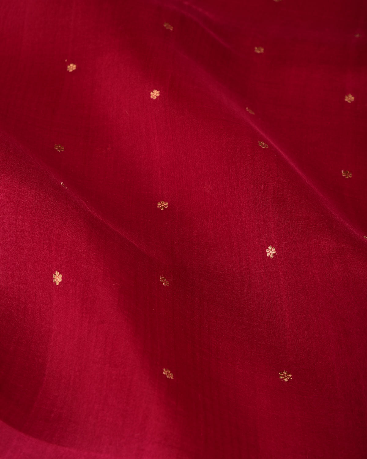 Maroon Gold Zari Buti Kadhuan Brocade Handwoven Kora Silk Banarasi Saree