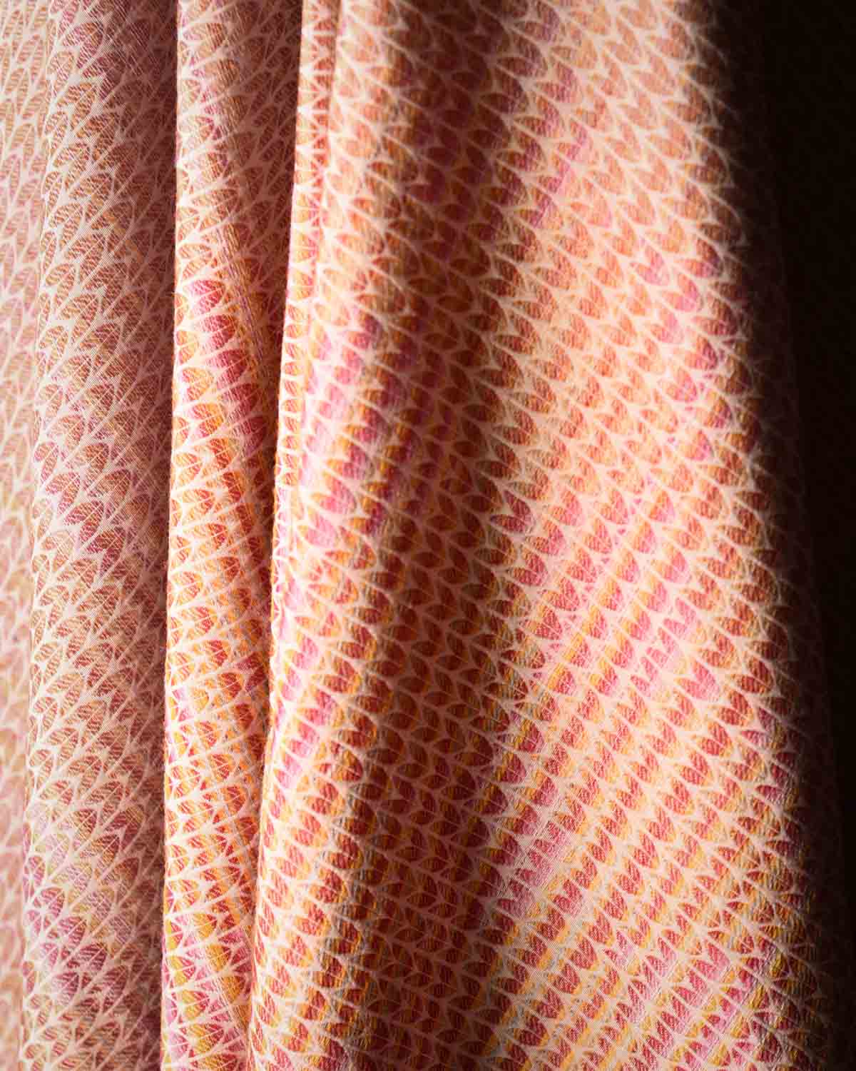 Variegated Multi-color Herringbone Brocade Handwoven Silk Wool Unisex Dress Shawl-HolyWeaves