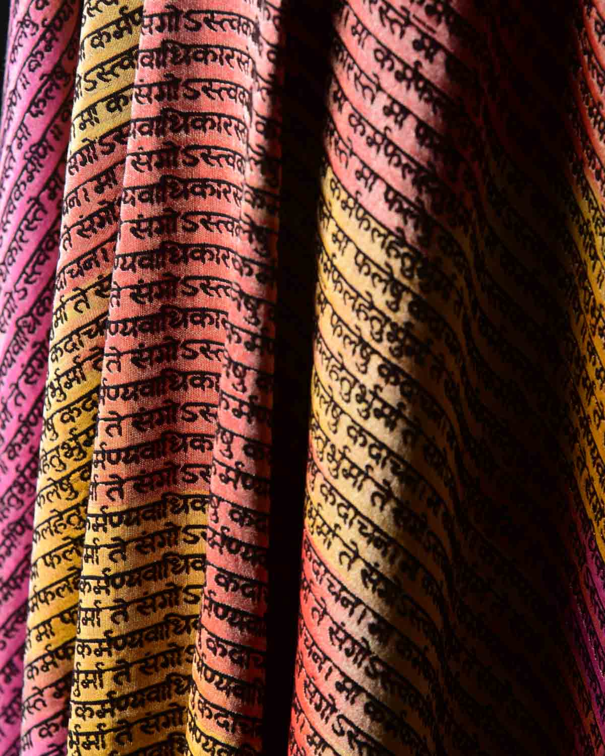 Ombre Metallic Multi-color Silver Zari Geeta Shlok 2.47 Brocade Handwoven Silk Wool Unisex Dress Shawl-HolyWeaves