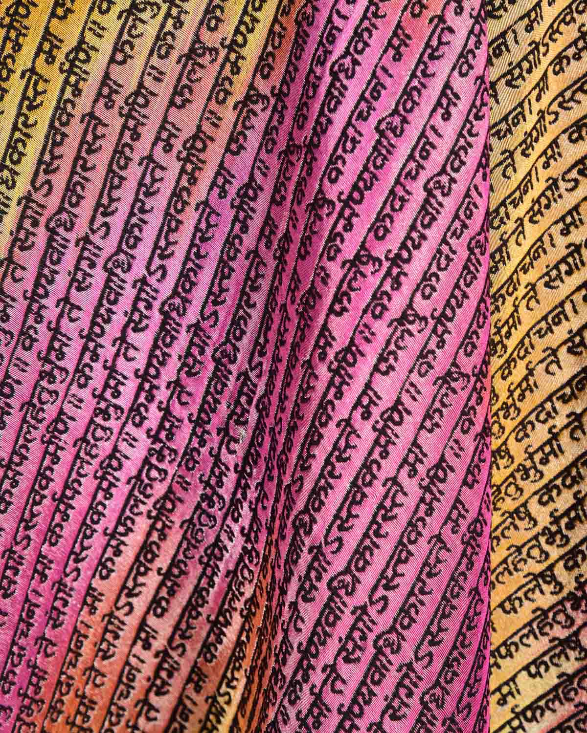 Ombre Metallic Multi-color Silver Zari Geeta Shlok 2.47 Brocade Handwoven Silk Wool Unisex Dress Shawl-HolyWeaves