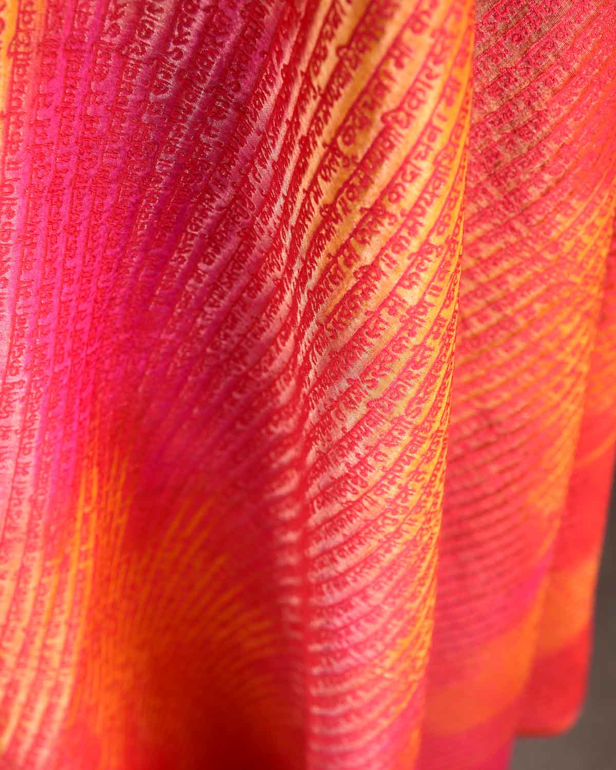 Rainbow Multi-color Gold Zari Geeta Shlok 2.47 Brocade Handwoven Silk Wool Unisex Dress Shawl-HolyWeaves