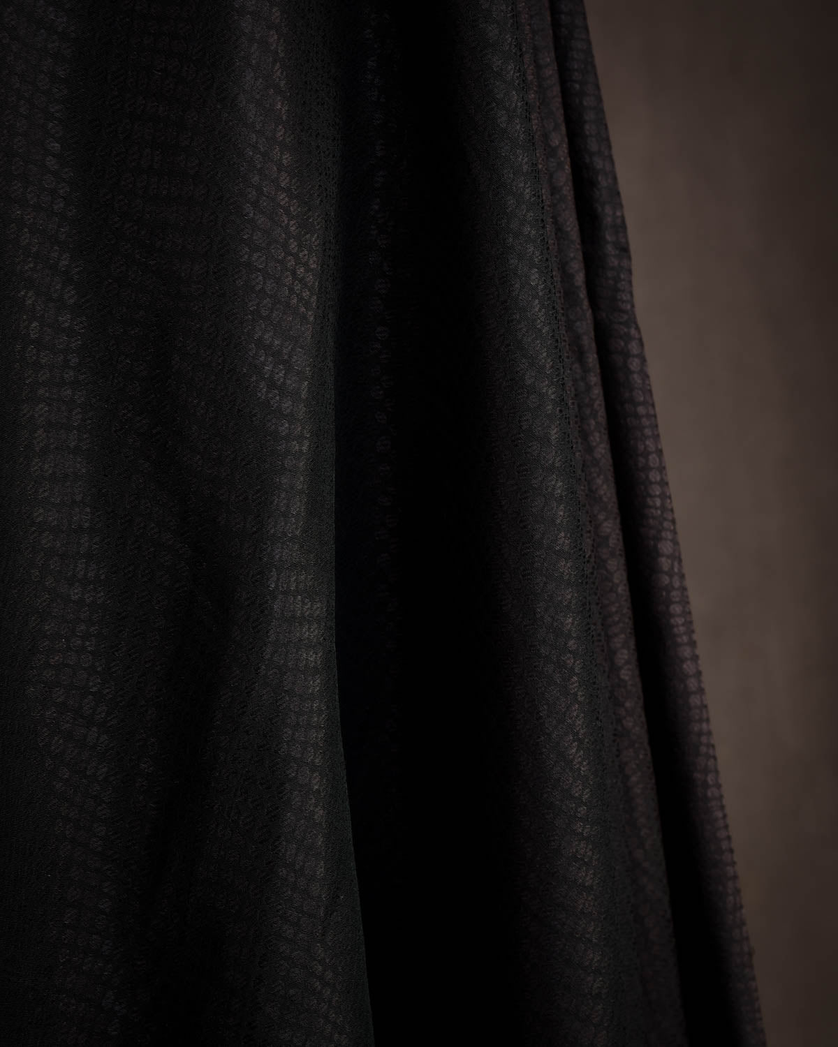 Black Black Zari Distressed Python Stripes Brocade Handwoven Silk Wool Unisex Dress Shawl-HolyWeaves