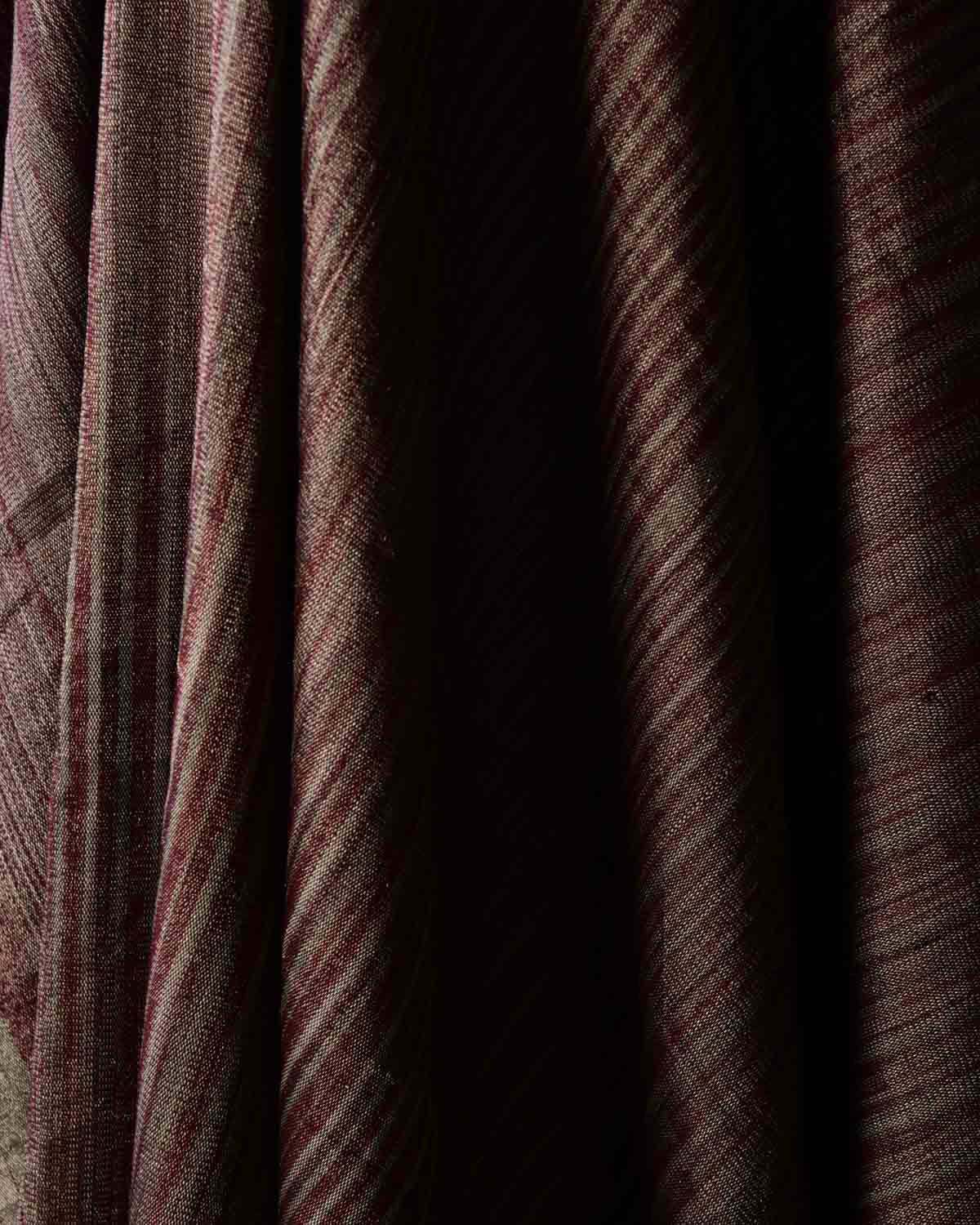 Variegated Metallic Mahogany Waterfall Brocade Handwoven Silk Wool Unisex Dress Shawl-HolyWeaves
