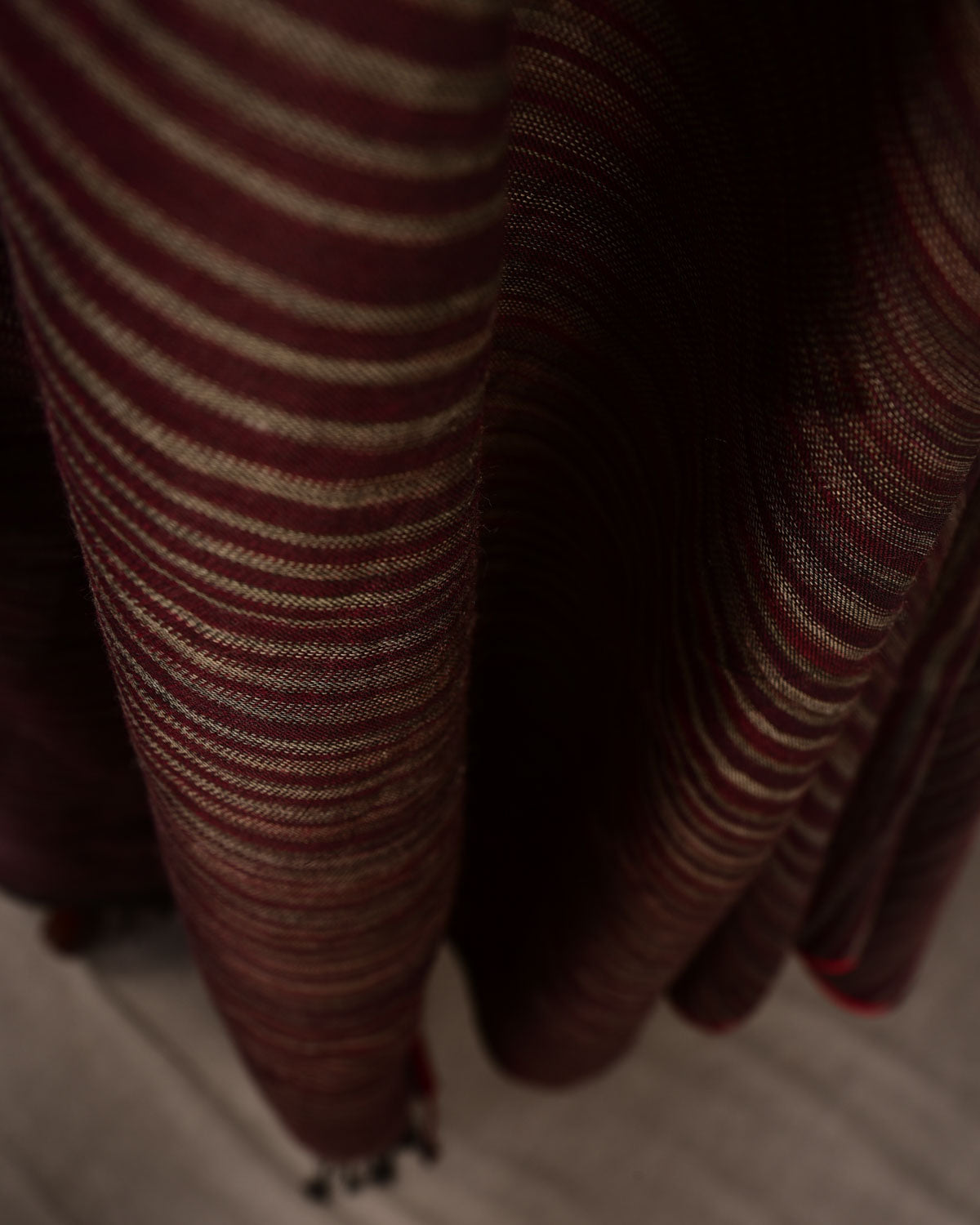 Variegated Mahogany Waterfall Brocade Handwoven Silk Wool Unisex Dress Shawl-HolyWeaves