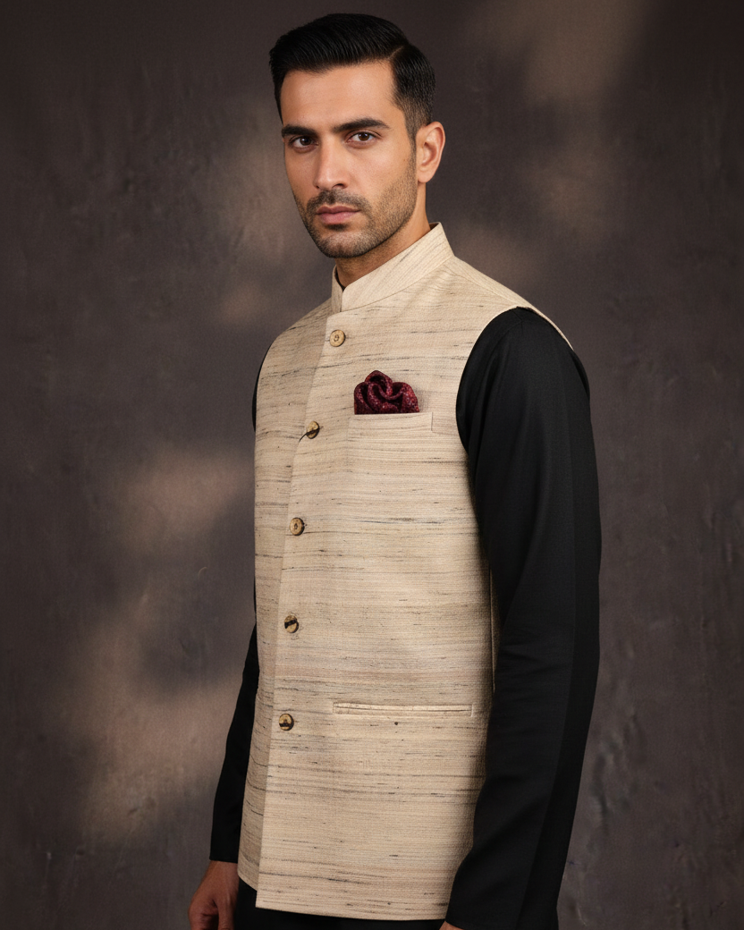 Beige Tasar Khichha — Image 1