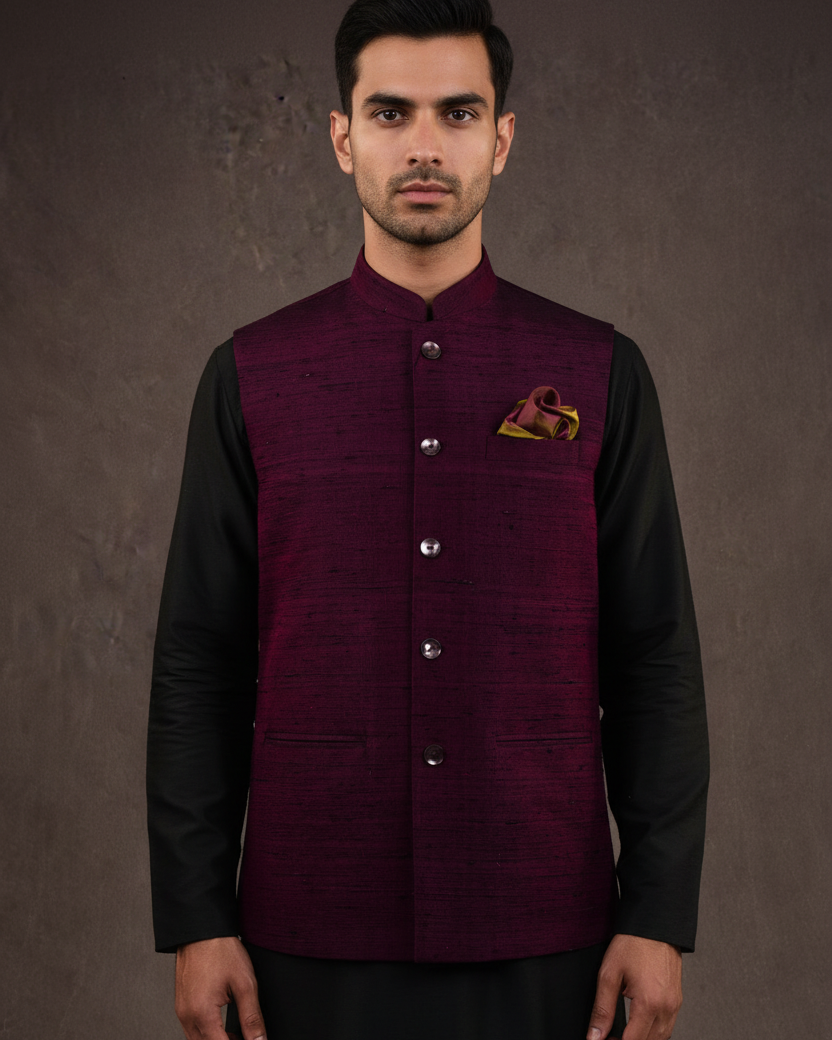 Byzantium Purple Raw Silk — Image 2