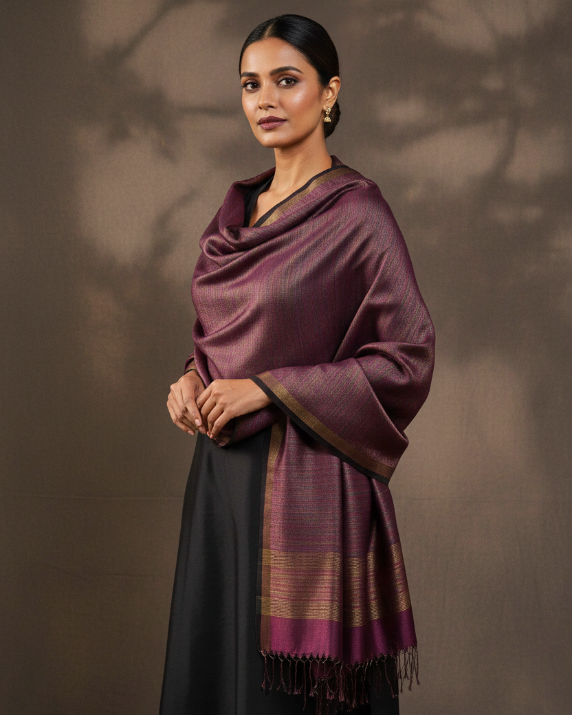 Female — Purple Iridescent Ektara Shawl
