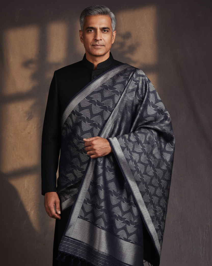 Male 2 — Navy Silver Zari Retry