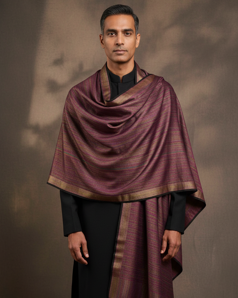Male — Purple Iridescent Ektara Shawl