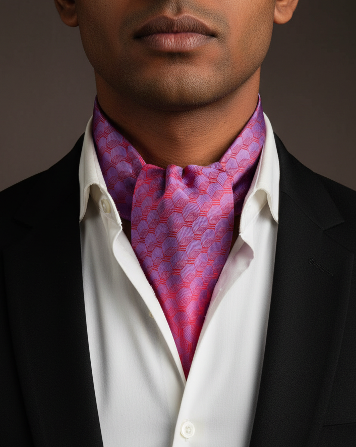 Mauve Metropolis - Correct 3D Cube Pattern, Black Blazer