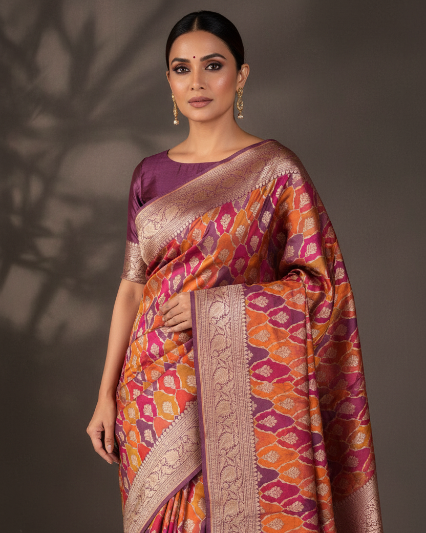 Multi-color Rangkaat Katan Silk — Retry
