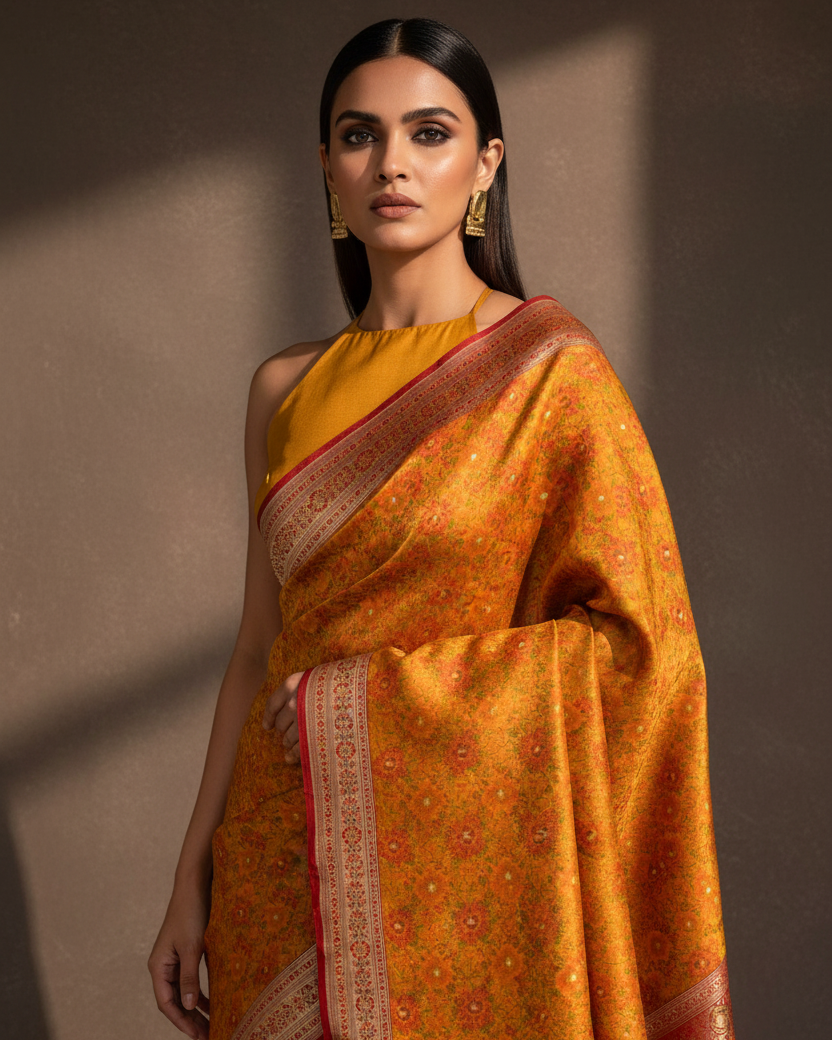 Mustard Yellow Chauhara Jamawar — Editorial Punch