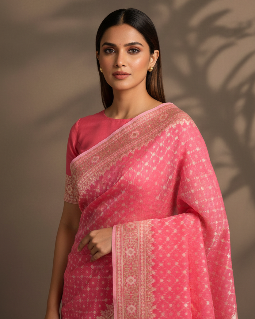 Pink Jangla Head to Waist Editorial