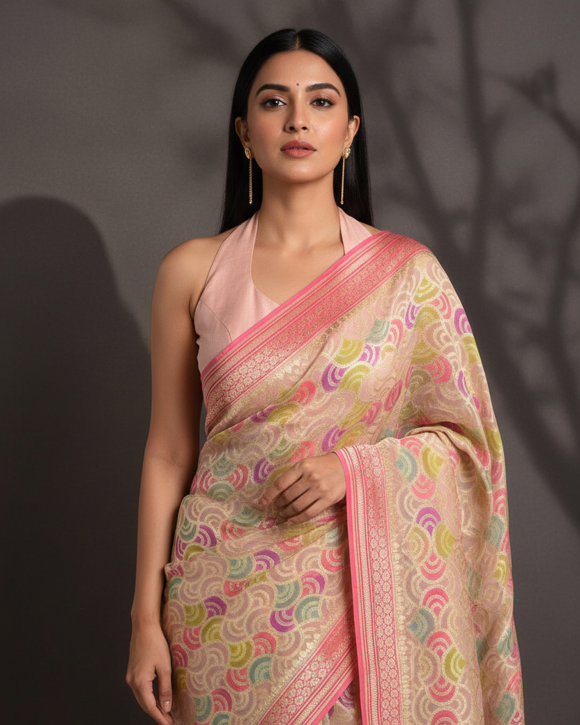 Rosy Brown Labyrinth Khaddi Georgette — Image-Led