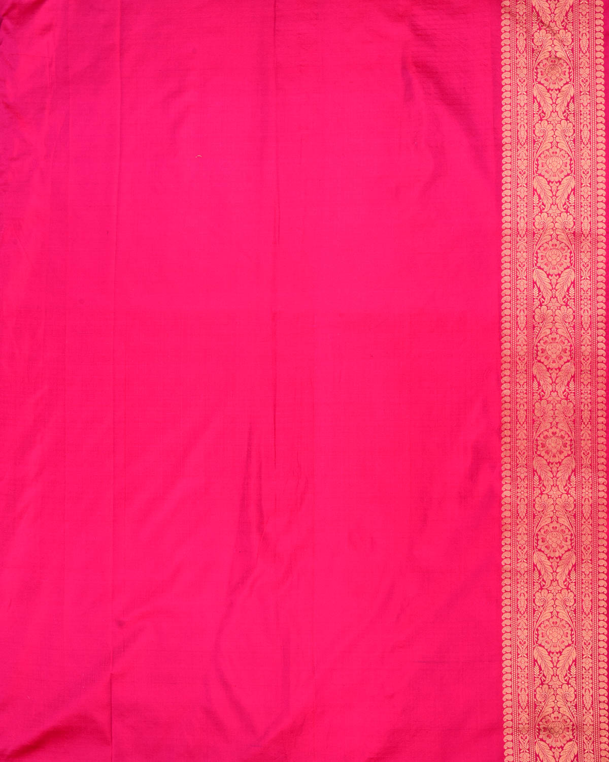 Rani Pink Banarasi Gold Zari Ghani Paisley Buti Brocade Handwoven Katan Silk Saree - By HolyWeaves, Benares