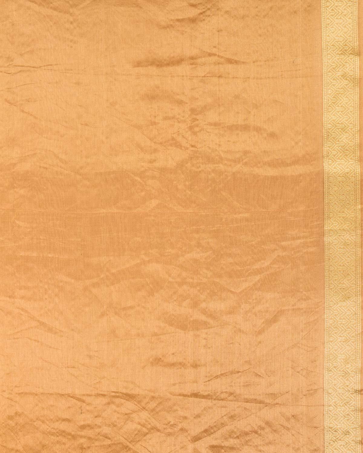 Metallic Yellow Banarasi Resham & Gold Zari Gharchola Cutwork Brocade Handwoven Kora Tissue Saree - By HolyWeaves, Benares