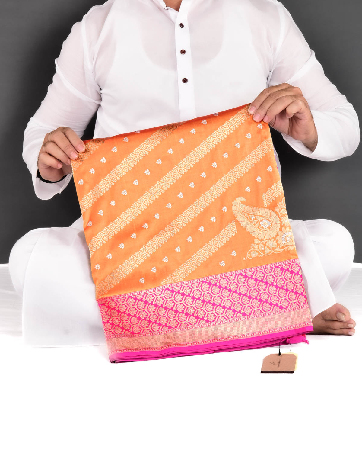 Shot Rani Pink Banarasi Rangkaat Pallu Kadhuan Brocade Handwoven Katan Silk Saree - By HolyWeaves, Benares